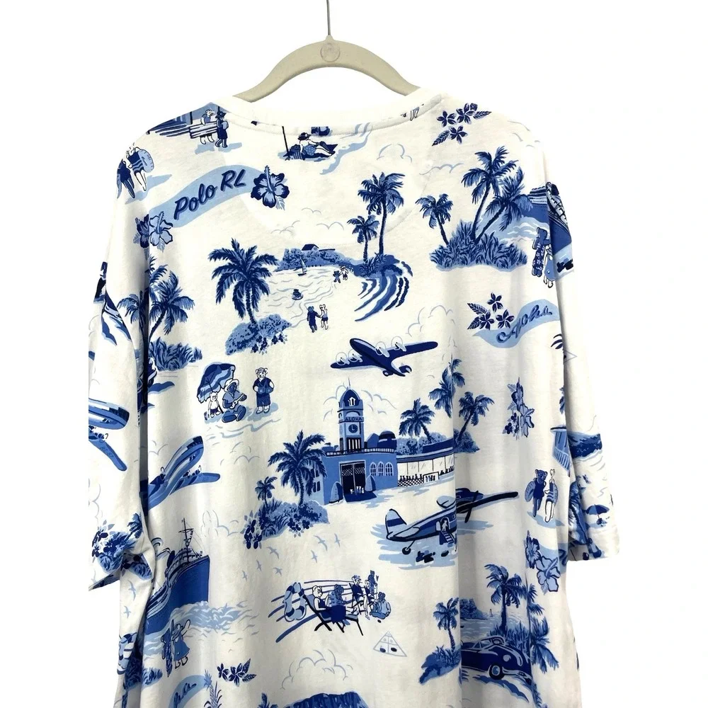 Polo Ralph Lauren‎ Bear Jersey T-Shirt top Size 2XLT aloha palm beach vacation